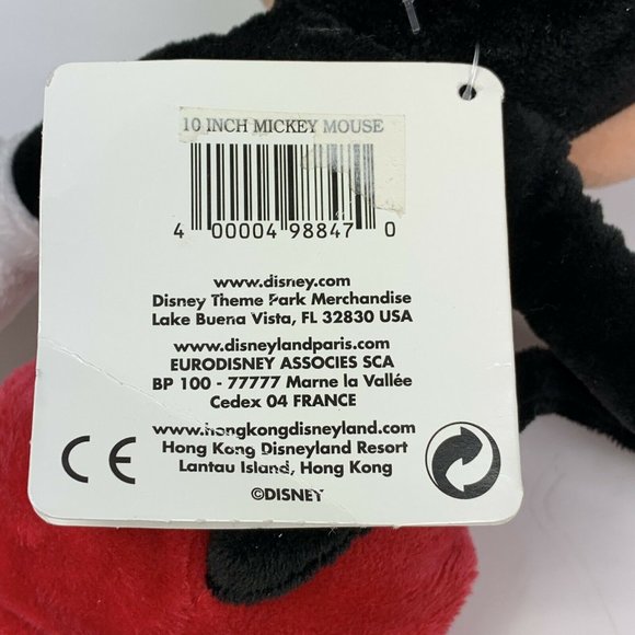 Disney Parks Mickey Mouse Plush Toy 10 in Stuffed Animal World Land Souvenir NWT - Picture 5 of 5